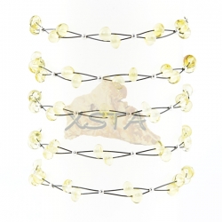 Polished lemon amber bracelet with wire